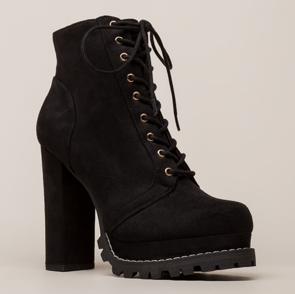 black platform boots size 11